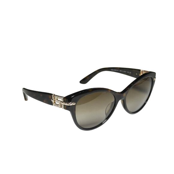 Versace VE4283 Havana Brown Gradient Lens Crystal Logo Sunglasses - Picture 1 of 6